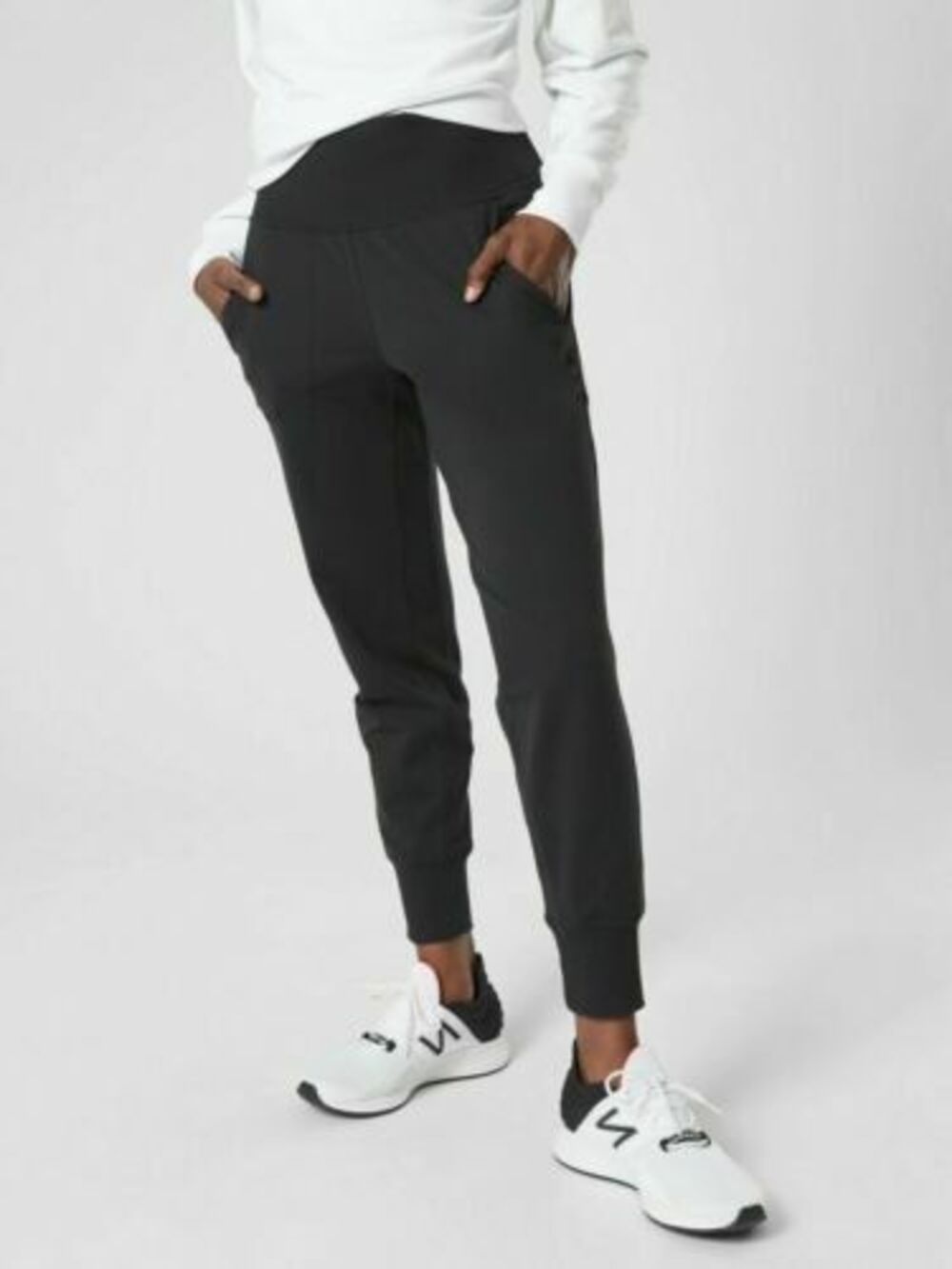Athleta Altitude Tight Gray Polartec Powerstretch Fleece stretch Lined Sz L